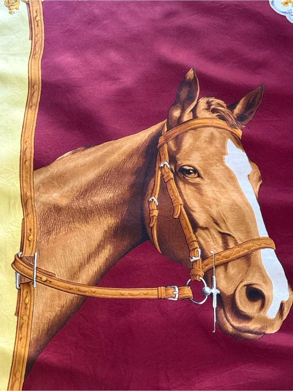 Vintage Equestrian Horse Silk Scarf